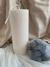 Load image into Gallery viewer, Large Ribbed Pillar Candle