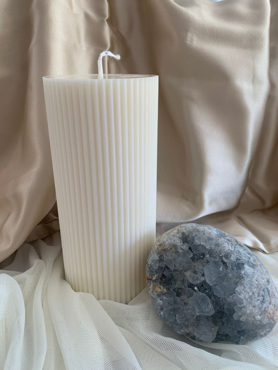 Medium Ribbed Pillar Candle